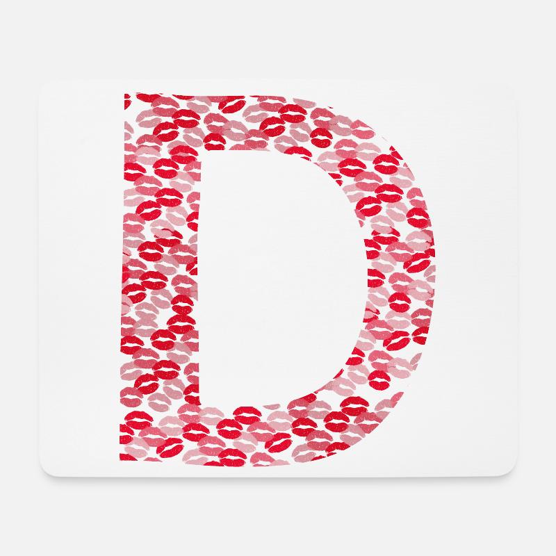 Buchstabe D - Kiss T-Shirt - Mousepad (Querformat) - Weiß