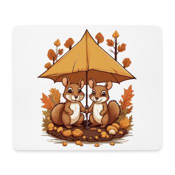 Écureuils mignons - Tapis de souris (format paysage) - blanc - Devant
