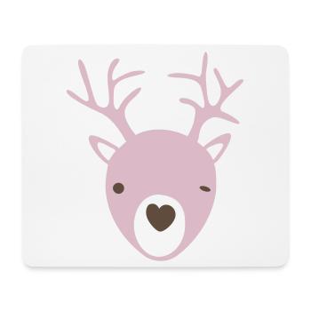 Rudolph Geweih Herz Nase skandinavisch Kinder cool - Mousepad (Querformat) - Weiß - Vorne
