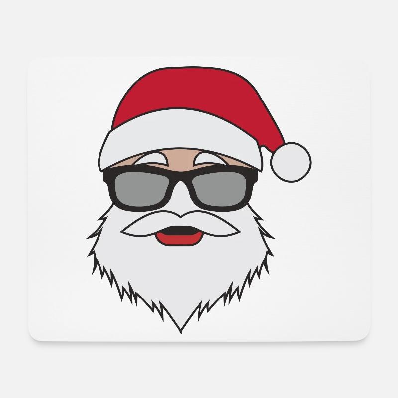 Funny Santa Claus Face Sunglasses with - Mouse Pad (horizontal) - white