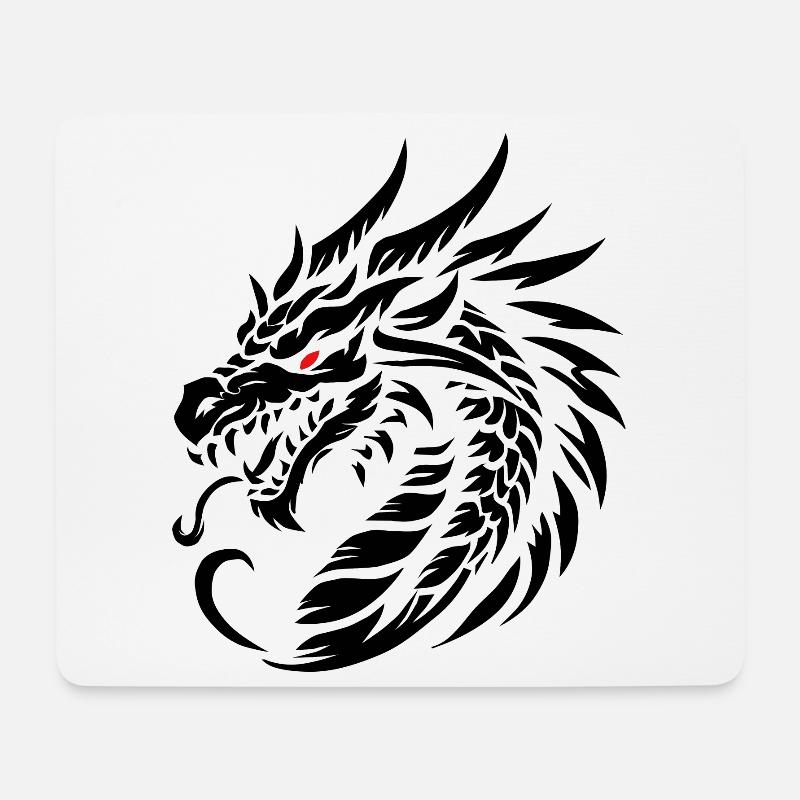 Dragonemblem black - Mousepad (Querformat) - Weiß