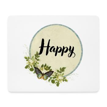 Happy Butterfly - Mousepad (Querformat) - Weiß - Vorne