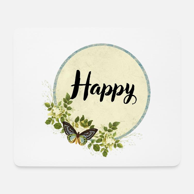 Happy Butterfly - Mouse Pad (horizontal) - white