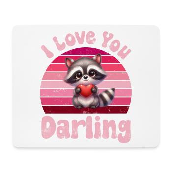 Raccoon I Love You For Couples - Mouse Pad (horizontal) - white - Front