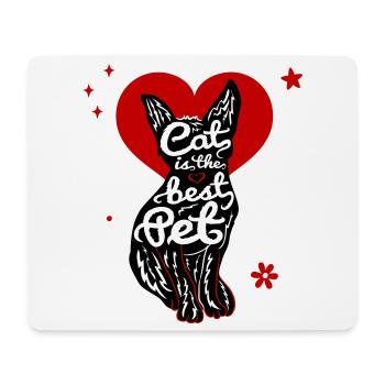 Cat with heart - Mouse Pad (horizontal) - white - Front