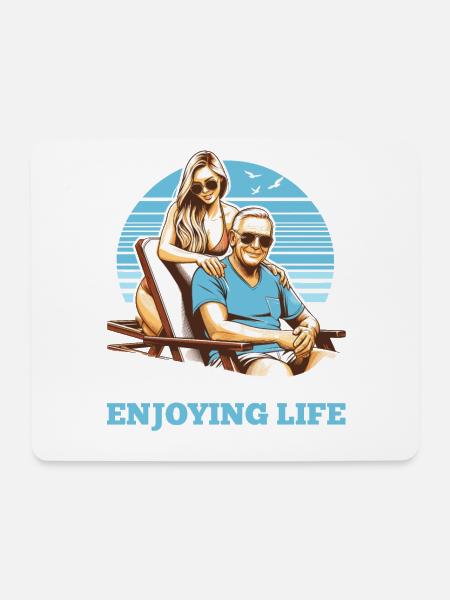 Rente Ruhestand Leben genießen Geschenk - Mousepad (Querformat) - Weiß