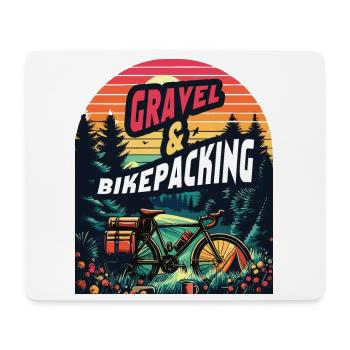 Aventure en gravier et bikepacking : Coucher de soleil - Tapis de souris (format paysage) - blanc - Devant