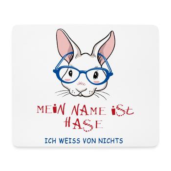 My name is Rabbit I don't know anything - Mouse Pad (horizontal) - white - Front