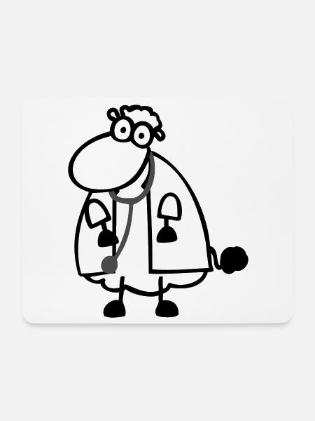 Arztschaf - Mousepad (Querformat) - Weiß
