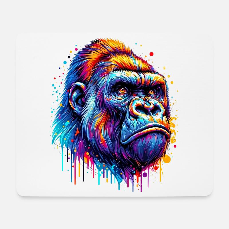 Gorilla - Mousepad (Querformat) - Weiß