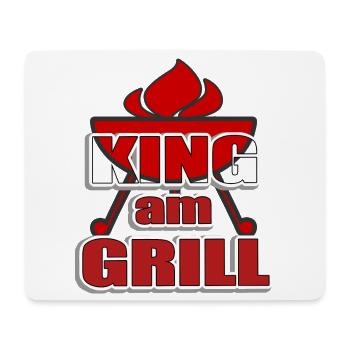 King at the Grill - Grill avec feu - Flammes - Tapis de souris (format paysage) - blanc - Devant