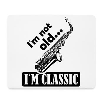 klassische Musik Sprüche lustig Saxophon Sax Logo - Mousepad (Querformat) - Weiß - Vorne