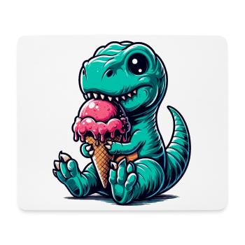 Cute T-Rex with Ice Dinosaur Gift - Mouse Pad (horizontal) - white - Front