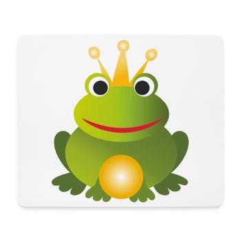 Frog Prince - with Crown and Golden Ball - Prince - Mouse Pad (horizontal) - white - Front