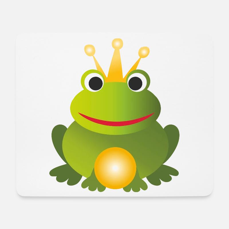 Froschkönig - mit Krone und goldene Kugel - Prinz - Mousepad (Querformat) - Weiß
