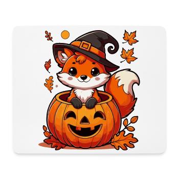 Renard d’Halloween dans la citrouille : un plaisir effrayant et sucré - Tapis de souris (format paysage) - blanc - Devant