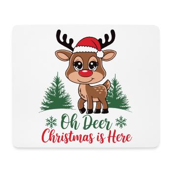 Oh Deer Christmas is Here - Mousepad (Querformat) - Weiß - Vorne