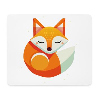 Renard endormi - Motif animalier moderne aux couleurs chaudes - Tapis de souris (format paysage) - blanc - Devant