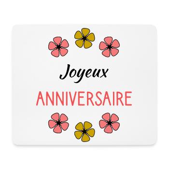 1. 1 AN. 1er ANNIVERSAIRE. ANNIVERSAIRE 1 AN - Tapis de souris (format paysage) - blanc - Devant