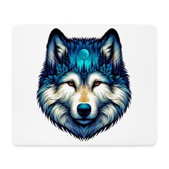 Loup - Tapis de souris (format paysage) - blanc - Devant