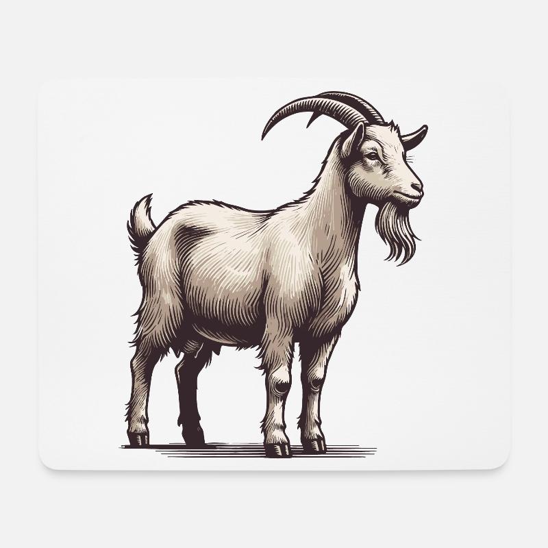 Ziege - Mousepad (Querformat) - Weiß