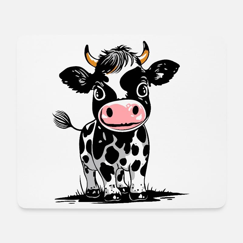 Süßes Baby-Kälbchen - Bauernhof Tier - Kalb Kuh - Mousepad (Querformat) - Weiß
