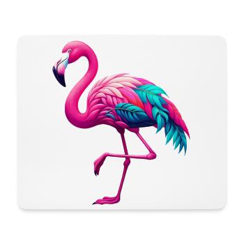 Flamant - Tapis de souris (format paysage) - blanc - Devant