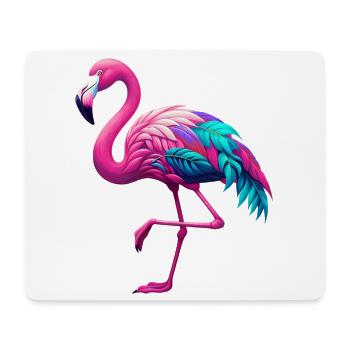 Flamant - Tapis de souris (format paysage) - blanc - Devant