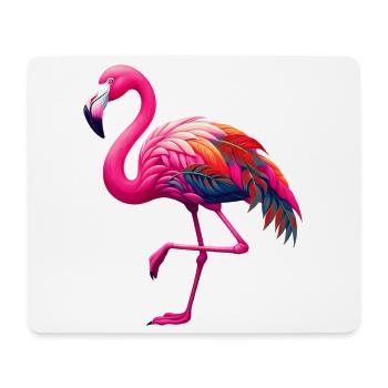 Flamant - Tapis de souris (format paysage) - blanc - Devant