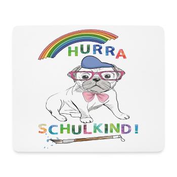 Hurra Schulkind - Mousepad (Querformat) - Weiß - Vorne