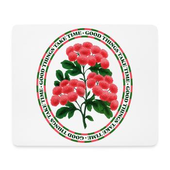 Good Things Take Time – Floral Vintage Aesthetic - Mouse Pad (horizontal) - white - Front