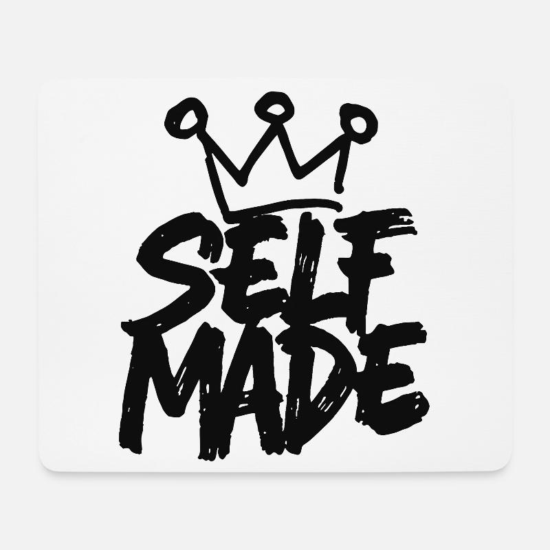 Self Made - Handschriftliches Motivationsdesign - Mousepad (Querformat) - Weiß