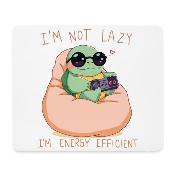 Turtle Gamer – Je ne suis pas paresseux, je suis économe en énergie. - Tapis de souris (format paysage) - blanc - Devant