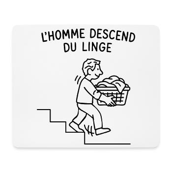 L'homme descend du linge - Tapis de souris (format paysage) - blanc - Devant