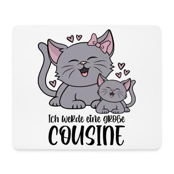 Ich werde eine große Cousine - Katze Katzen Kinder - Mousepad (Querformat) - Weiß - Vorne