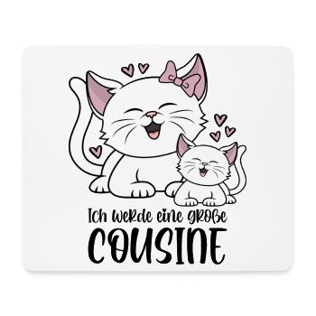 Ich werde eine große Cousine - Katzen Baby Katze - Mousepad (Querformat) - Weiß - Vorne