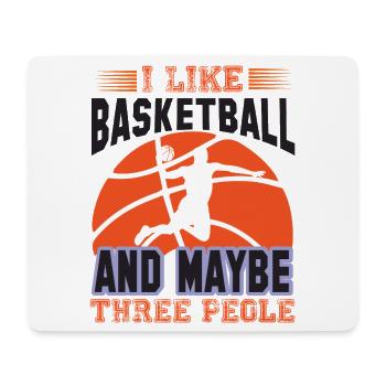 J’aime le basket-ball et peut-être trois personnes - Tapis de souris (format paysage) - blanc - Devant
