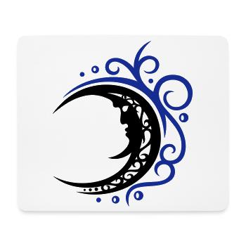 Lune mystique de style tribal - Tapis de souris (format paysage) - blanc - Devant