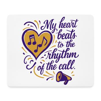 Mein Herz schlägt im Rhythmus des Calls - Mousepad (Querformat) - Weiß - Vorne