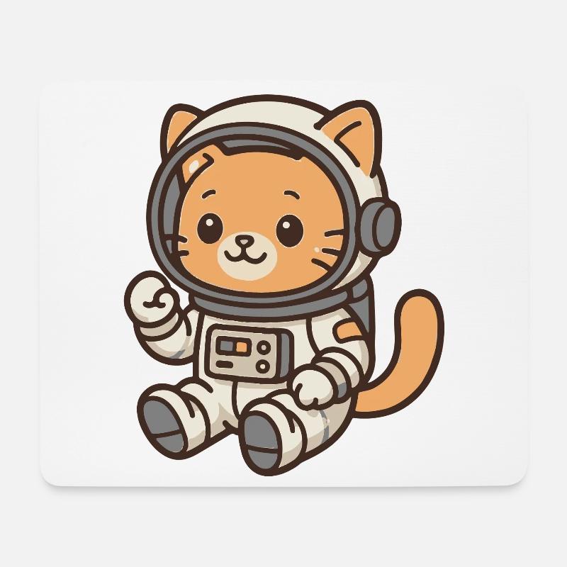 Kitten in astronaut helmet - Mouse Pad (horizontal) - white