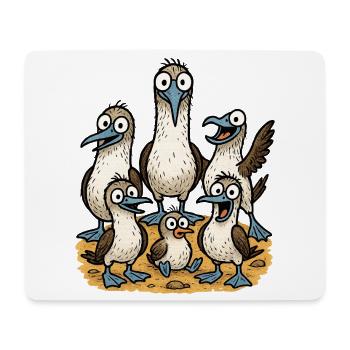 Illustration de charmants oiseaux de mer - Tapis de souris (format paysage) - blanc - Devant