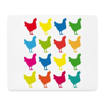 Colorful Chickens Silhouette Graphic - Mouse Pad (horizontal) - white - Front