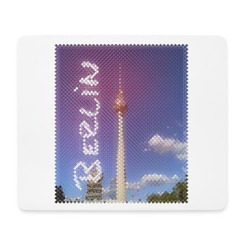 Berlin Fernsehturm Neon Design - Mousepad (Querformat) - Weiß - Vorne