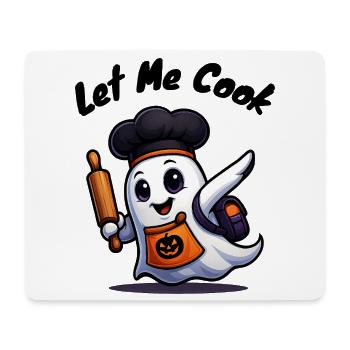 Let Me Cook – Kochender Halloween‑Geist Shirt - Mousepad (Querformat) - Weiß - Vorne