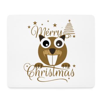 Merry Chrysstmans Eichhornchen - Mousepad (Querformat) - Weiß - Vorne