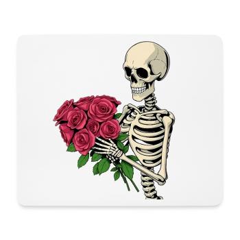 Skelett mit Rosen - Mousepad (Querformat) - Weiß - Vorne