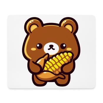 BearKawaiiCorn - Mouse Pad (horizontal) - white - Front