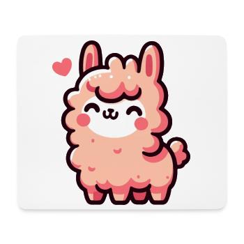 Alpaca Plush Pastel Heart - Mouse Pad (horizontal) - white - Front