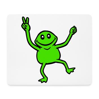 grenouille paix signe de la main symbole victoire mains mignon - Tapis de souris (format paysage) - blanc - Devant