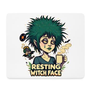 Resting Witch Face - Mouse Pad (horizontal) - white - Front